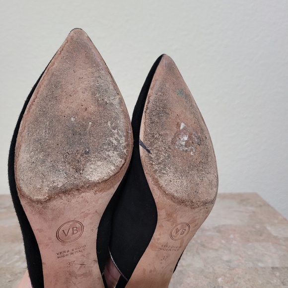 Veronica Beard Pearla Mules Black Suede Leather size 37 / US 7 - Picture 9 of 9